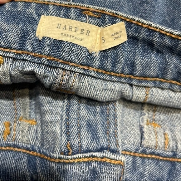 Harper Heritage Denim Mini Skirt Button Front Short Pencil Skirt Small - Picture 10 of 11
